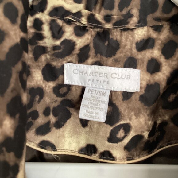 Charter Club Leopard Print Puffer Vest Size Petite Small - Picture 6 of 7